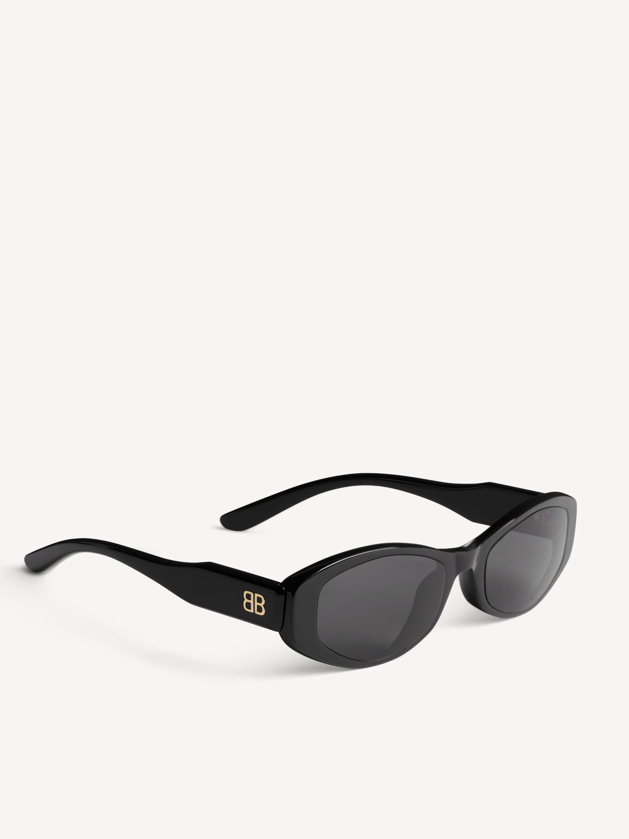 Black Nova Oval Narrow Frame Sunglasses