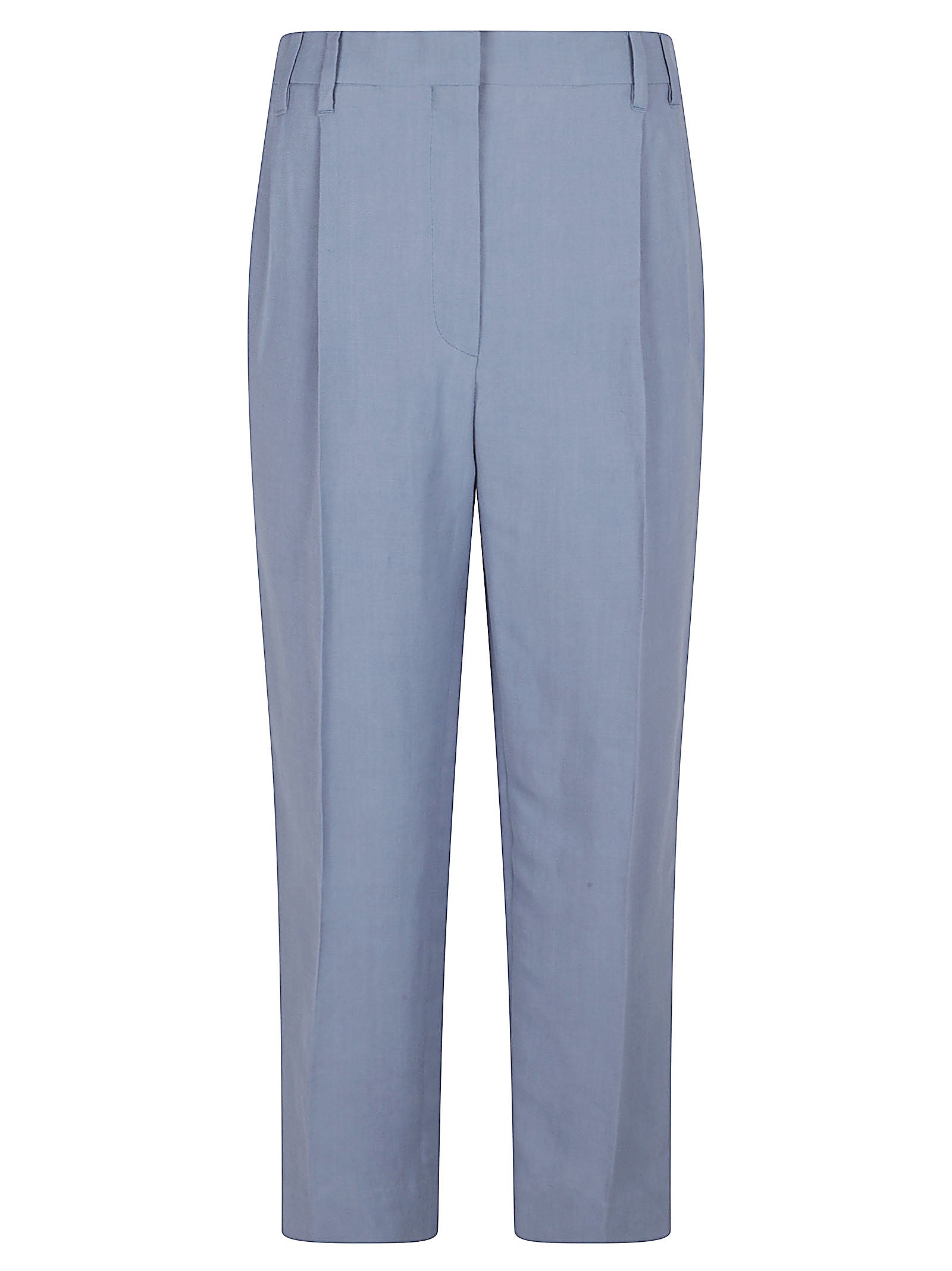 Tailored Blue Trousers with Straight-Leg Silhouette