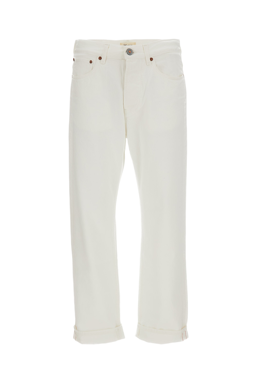 White Rodolfo/4F Selvedge Cotton 5-Pocket Jeans
