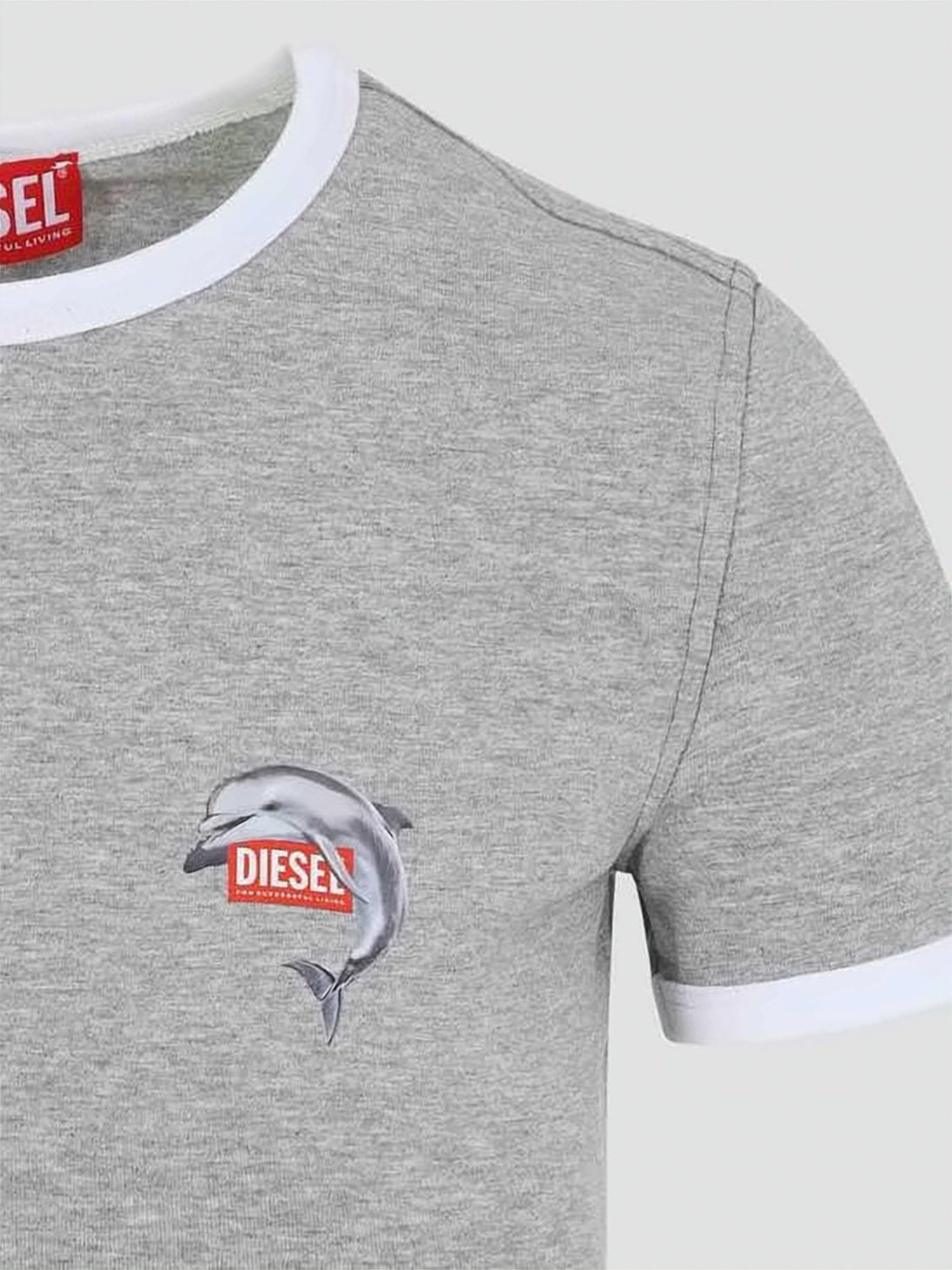 Fitted Short-Sleeve T-Shirt with Dolphin Graphic