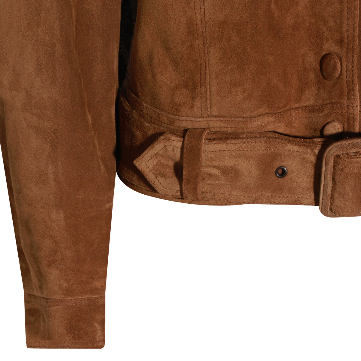Brown Suede Jacket with Classic Collar