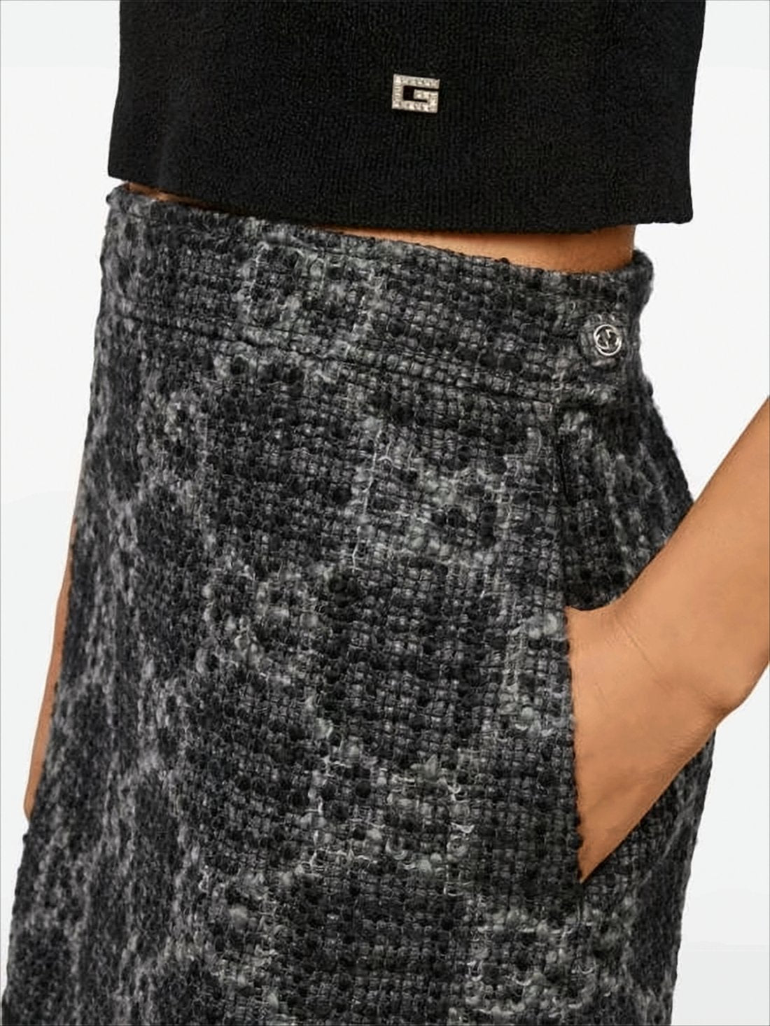 Textured Grey Mini Skirt
