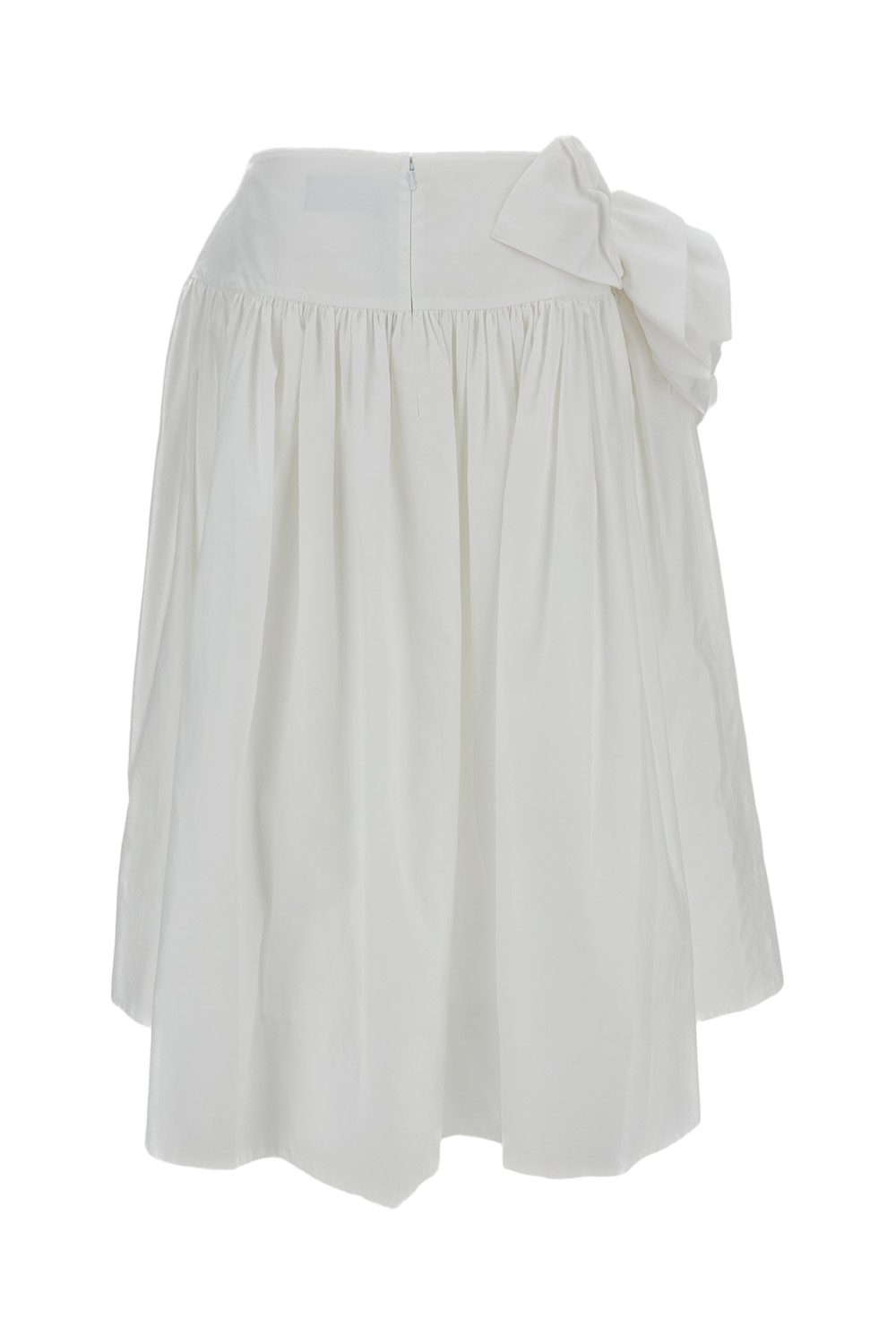 White Pressed Rosette Basque Cotton Skirt