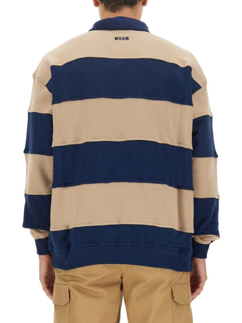 Oversized Sweatshirt With Classic Polo Collar