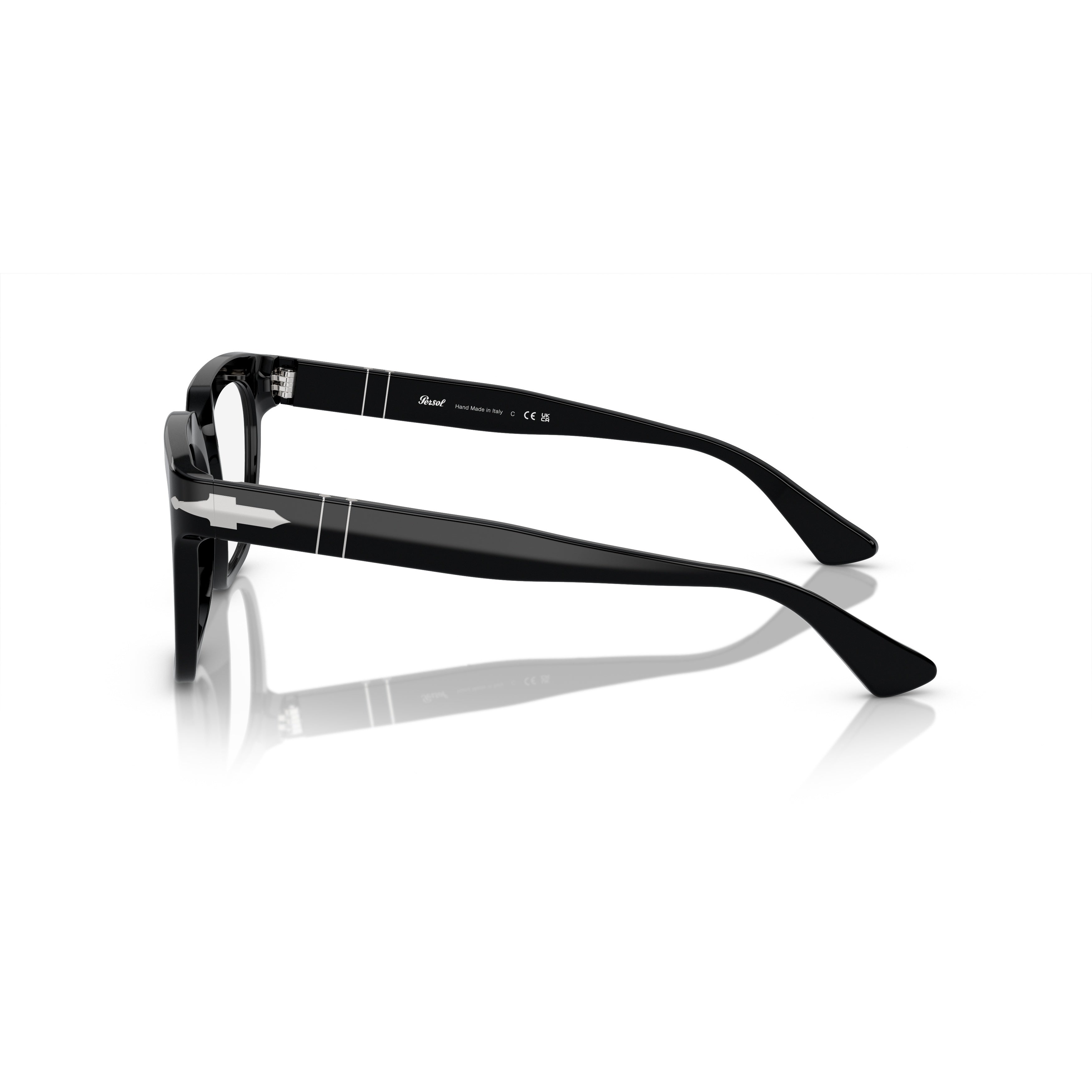 0po3325v Square Frame Eyeglasses with Silver Arrow Detail