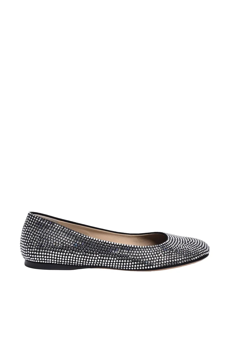 Rhinestone Ballerina Rubber/Leather - Black