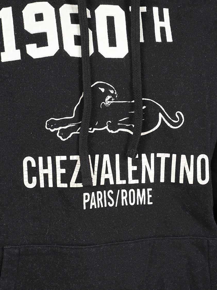 Graphic-Print Drawstring Hoodie With Vintage Text