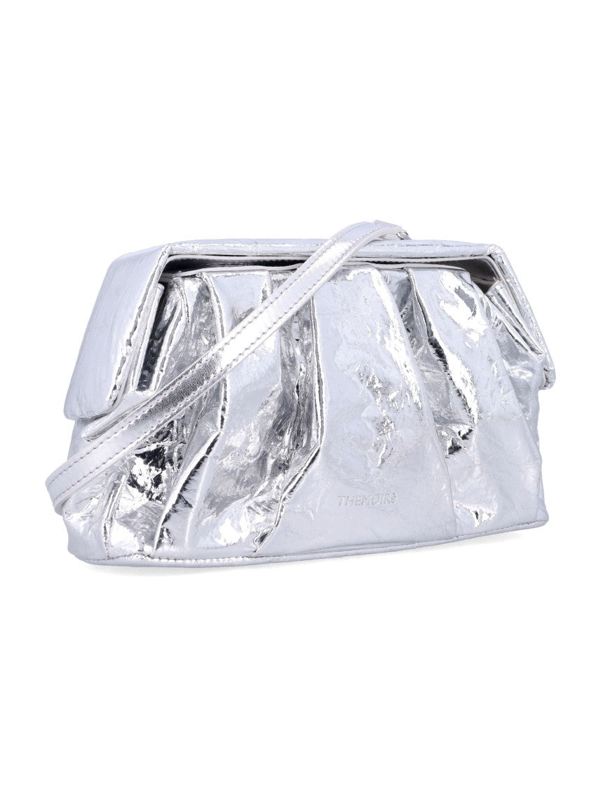 Afrodite Metallic Silver Clutch