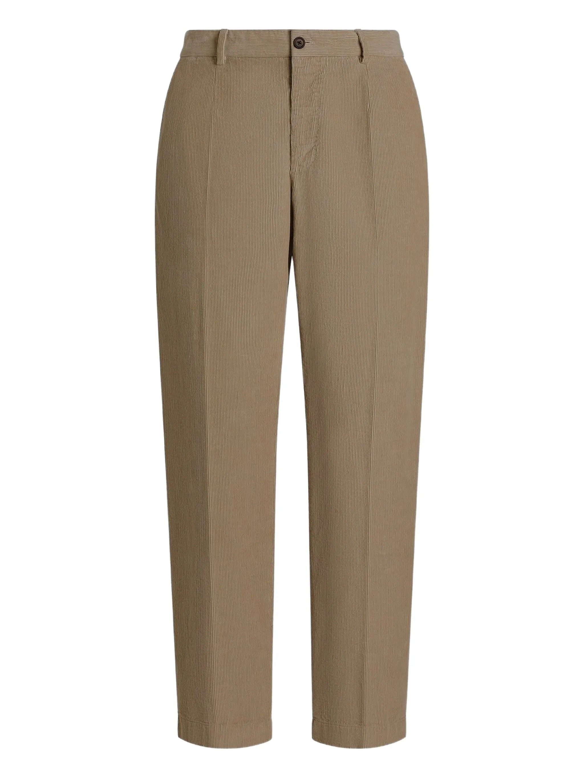 Relaxed Fit Straight Leg Ribbed Trousers