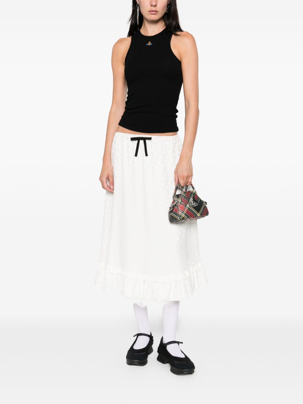 Black Ribbed Sleeveless Orb Top