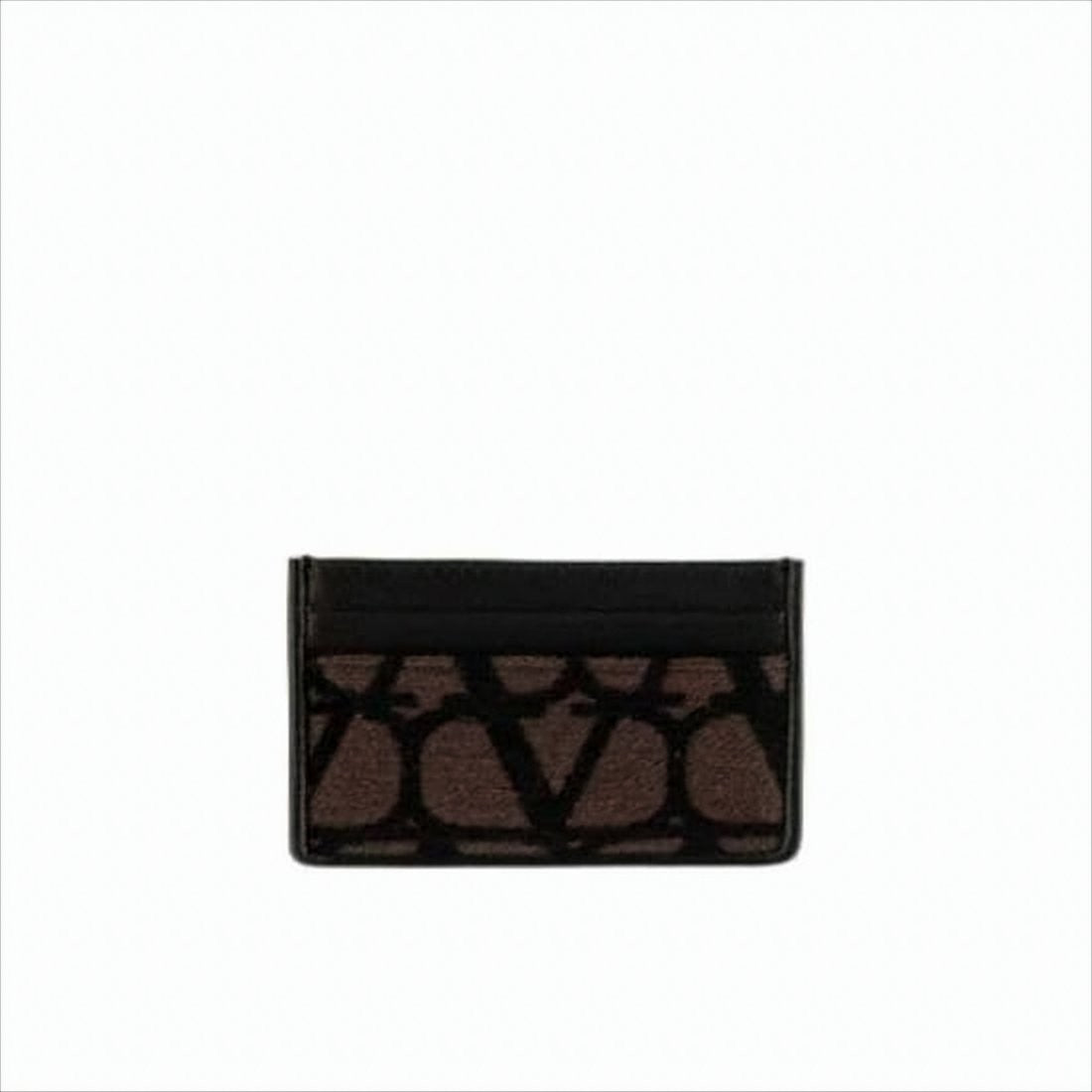 Textured Fabric and Leather Card Wallet