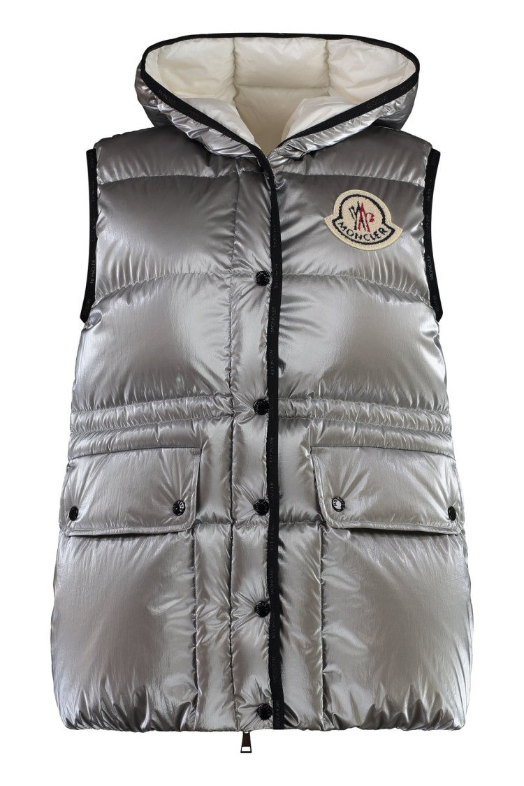 Quilted Metallic-Finish Sleeveless Puffer Vest