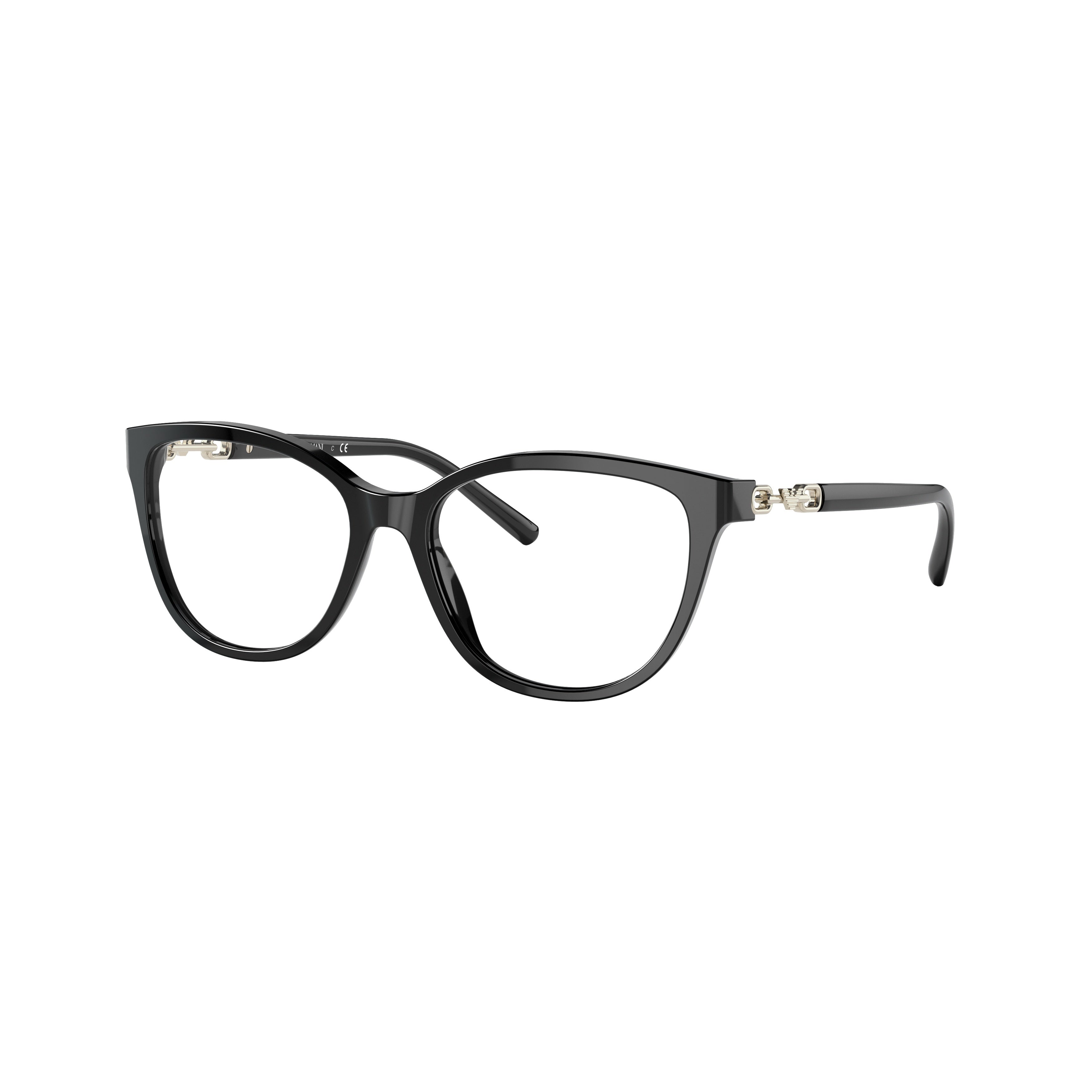 0ea3190 Glossy Black Cat-Eye Sunglasses with Chain-Link Accents