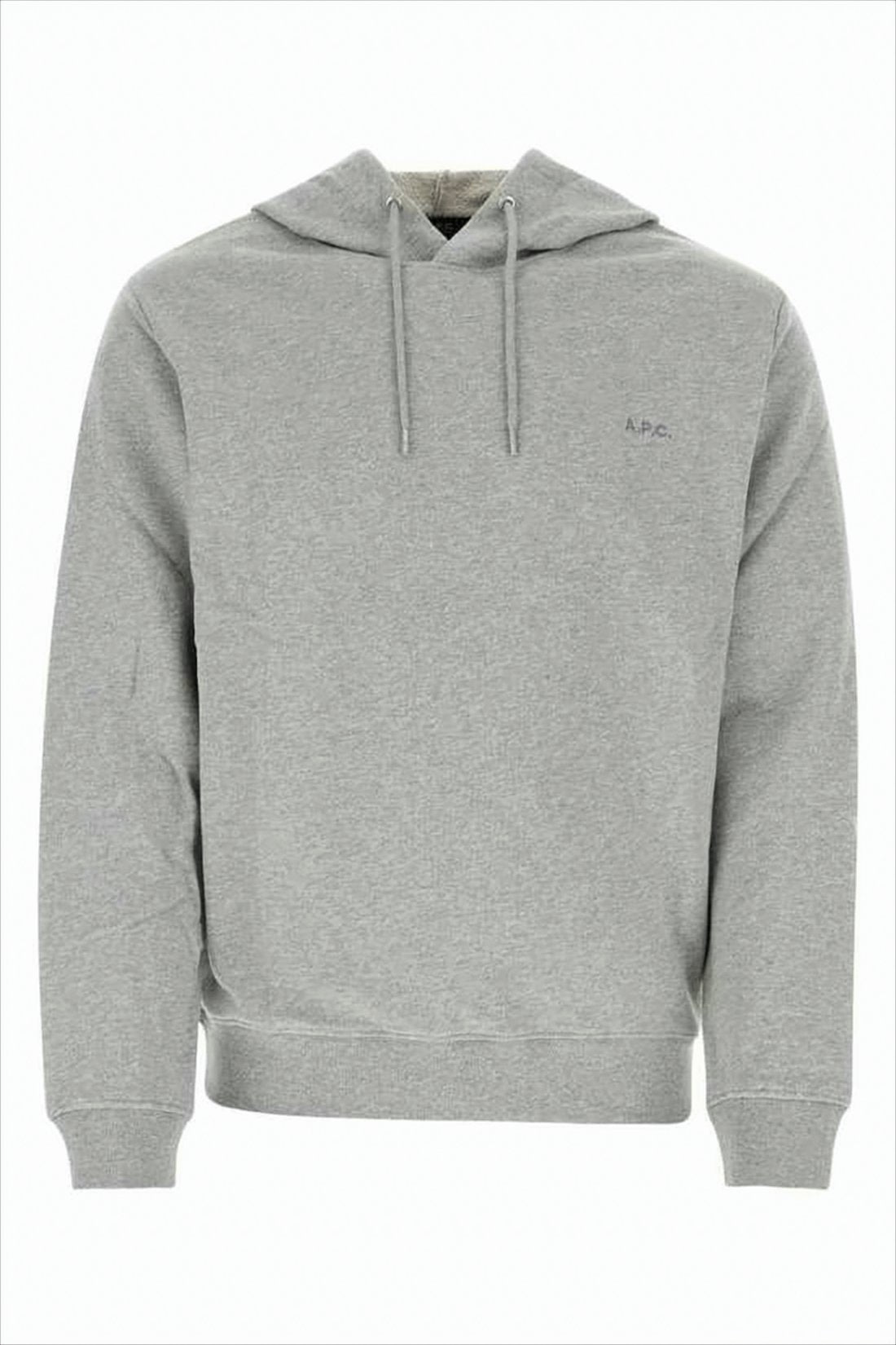 Minimalist Grey Cotton Hoodie With Subtle Logo Detail