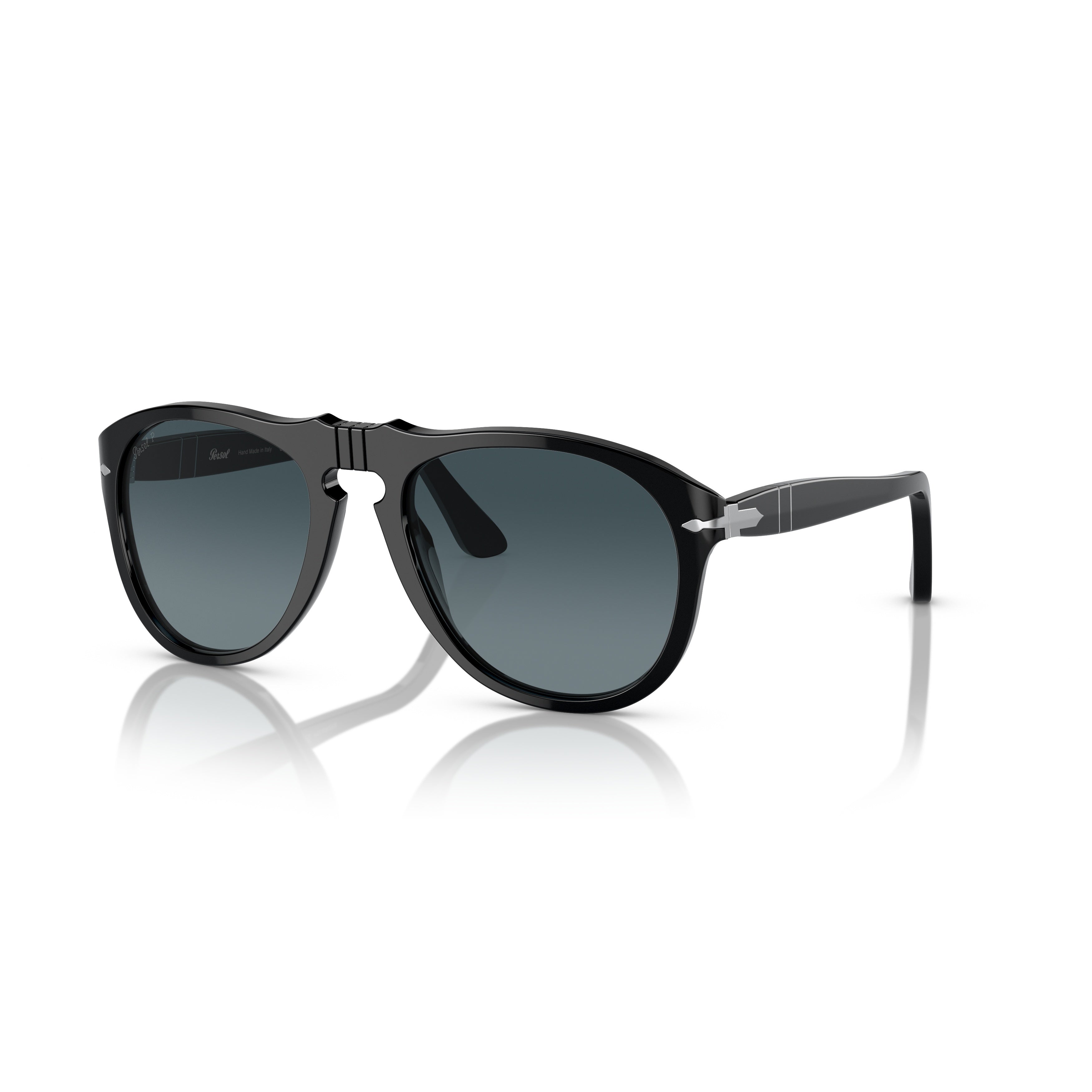 0po0649 Classic Aviator Sunglasses with Glossy Black Frame