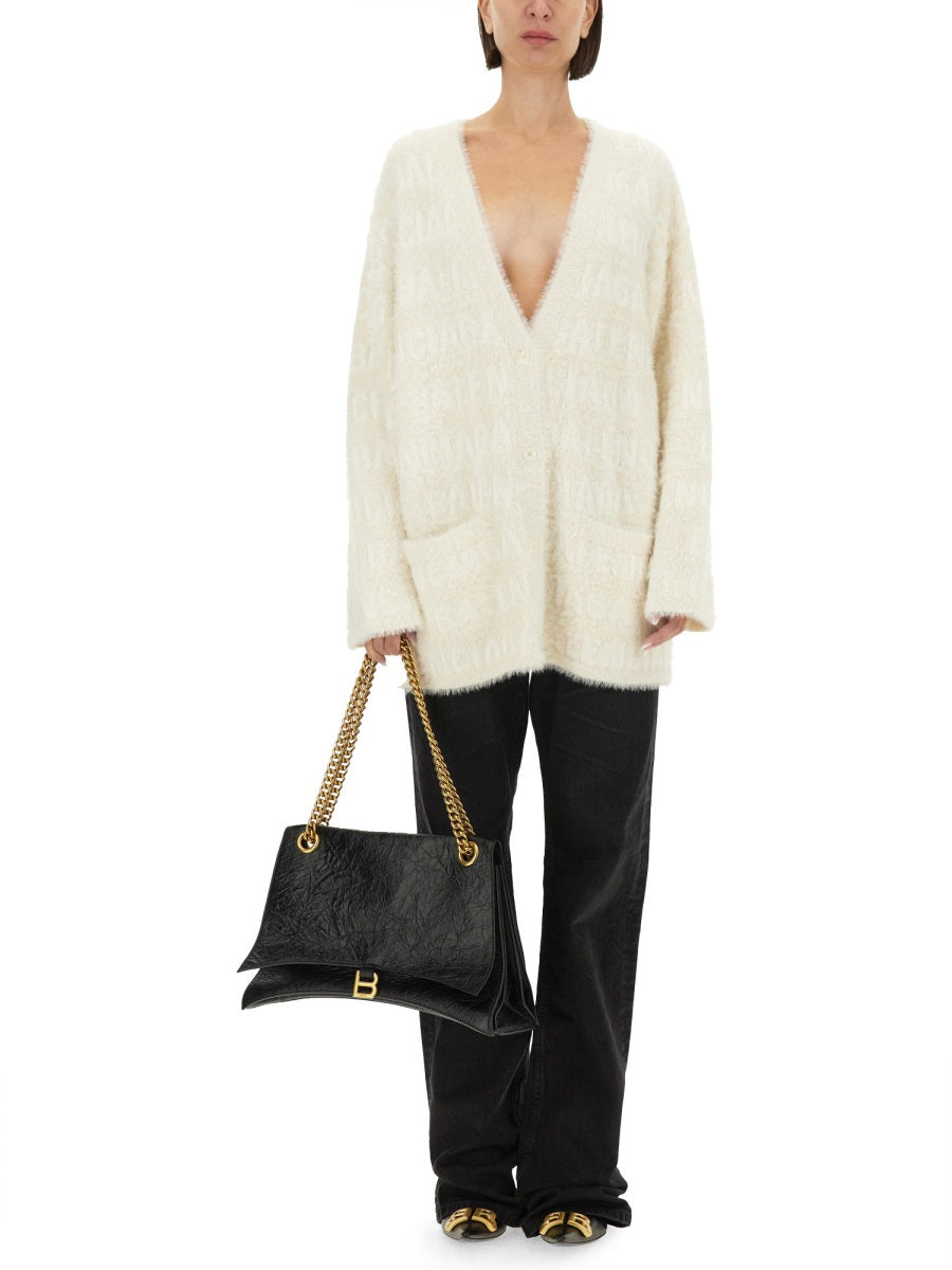 Oversized V-Neck Cardigan with Relaxed Fit