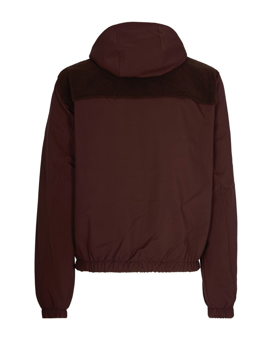 Technical Sherpa And Nylon Brown Giubbino