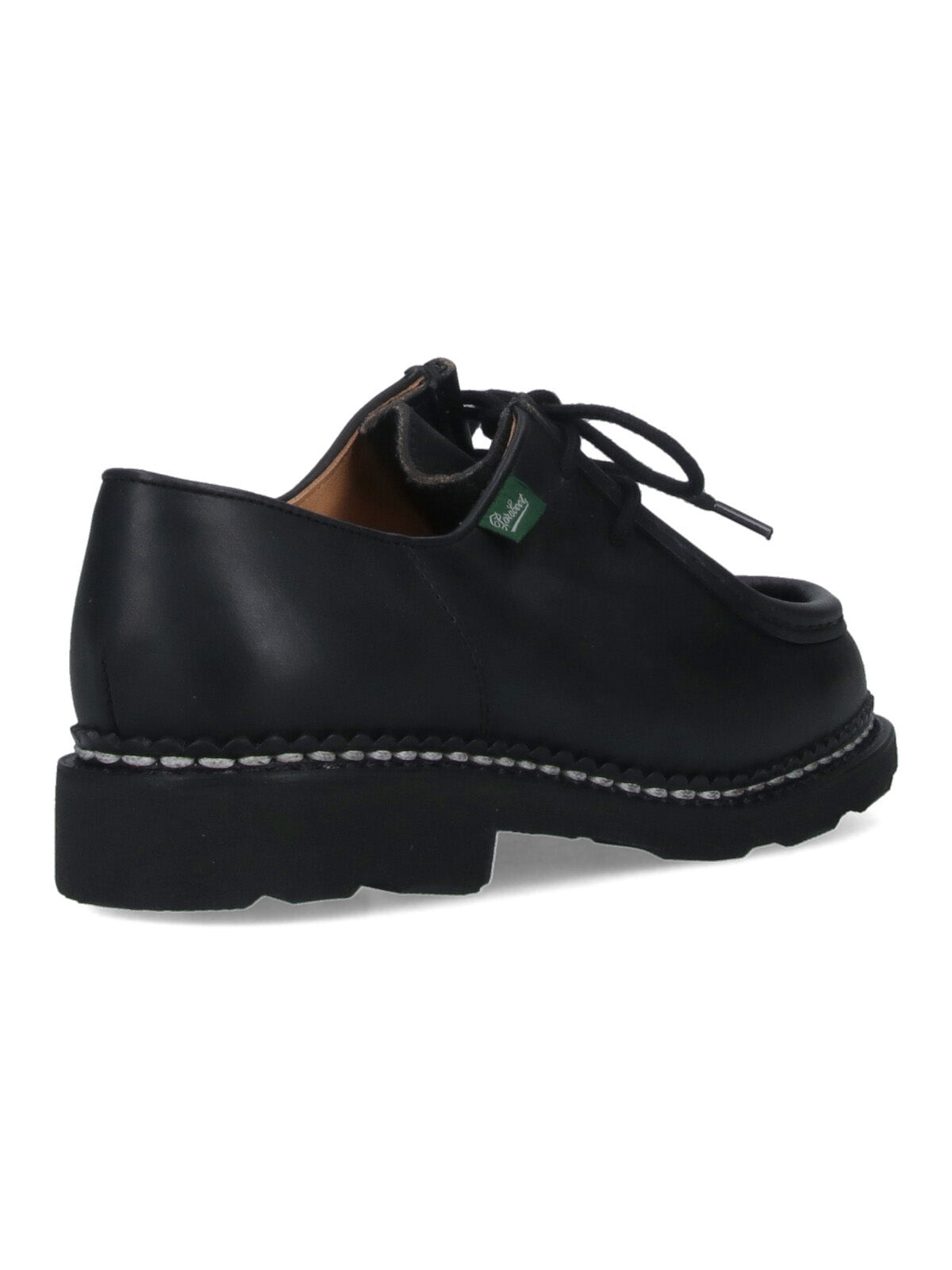Rounded Toe Black Calf Leather Derby Shoes
