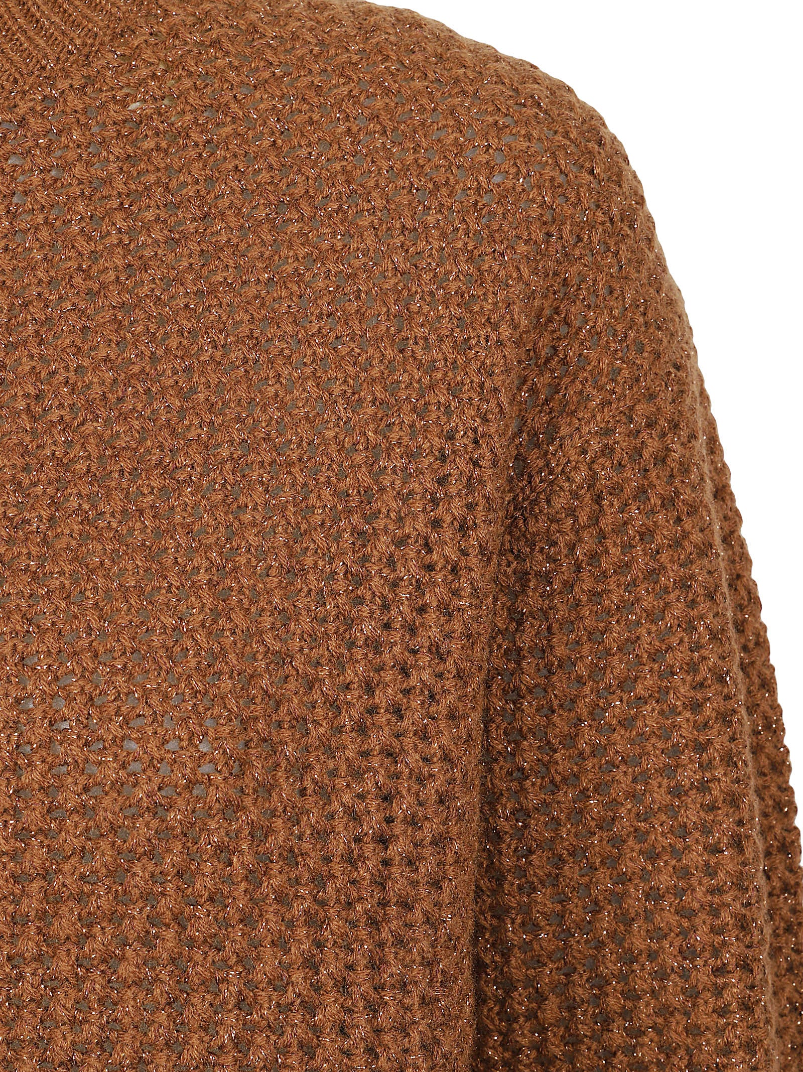 Cropped Textured Knit Sweater with High Ribbed Collar