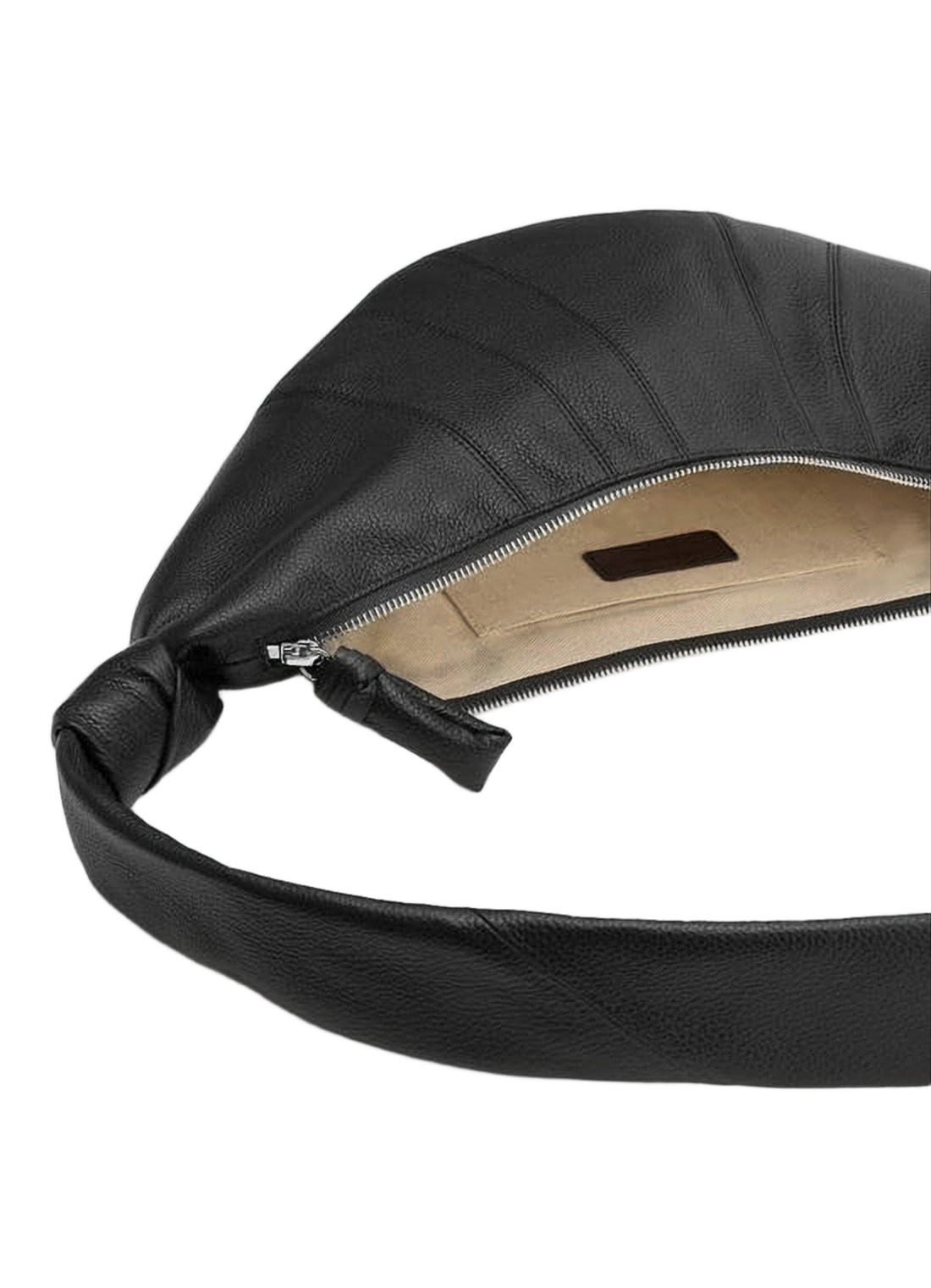 Crescent-Shaped Calf Leather Shoulder Bag