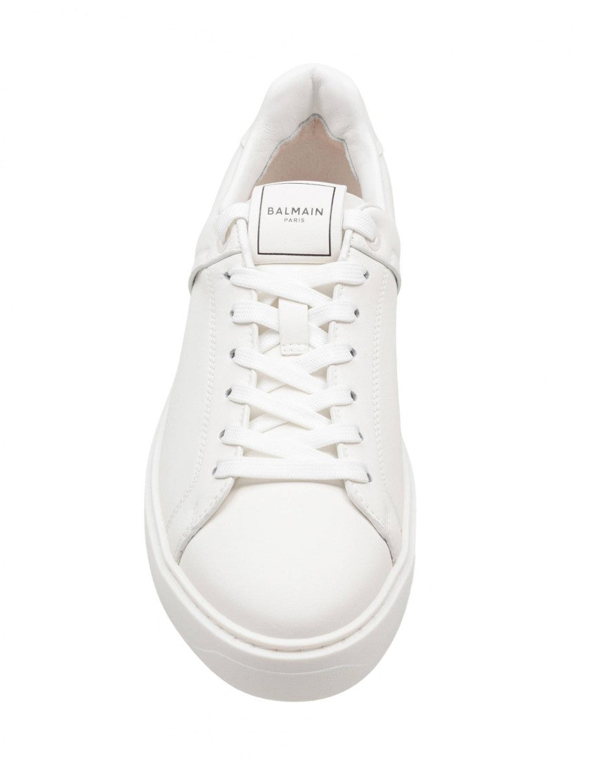 B Court Sneakers In White Calfskin