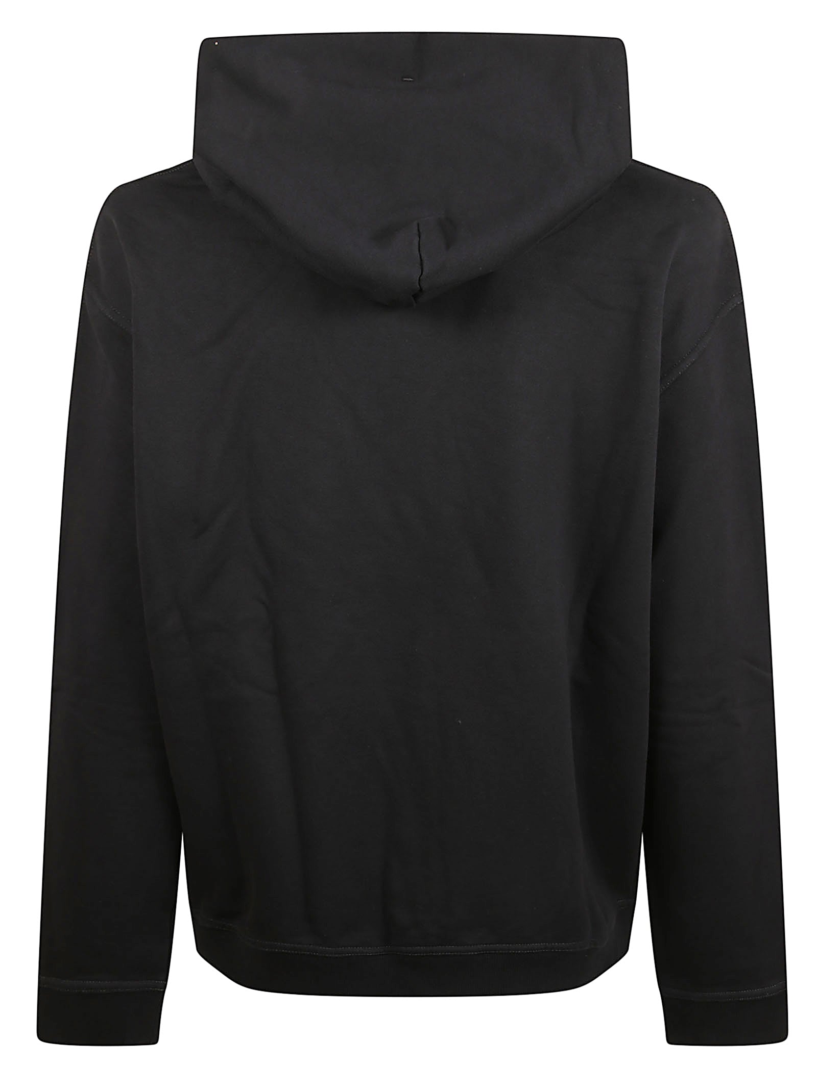 Black Hoodie-Style Sweater With Design