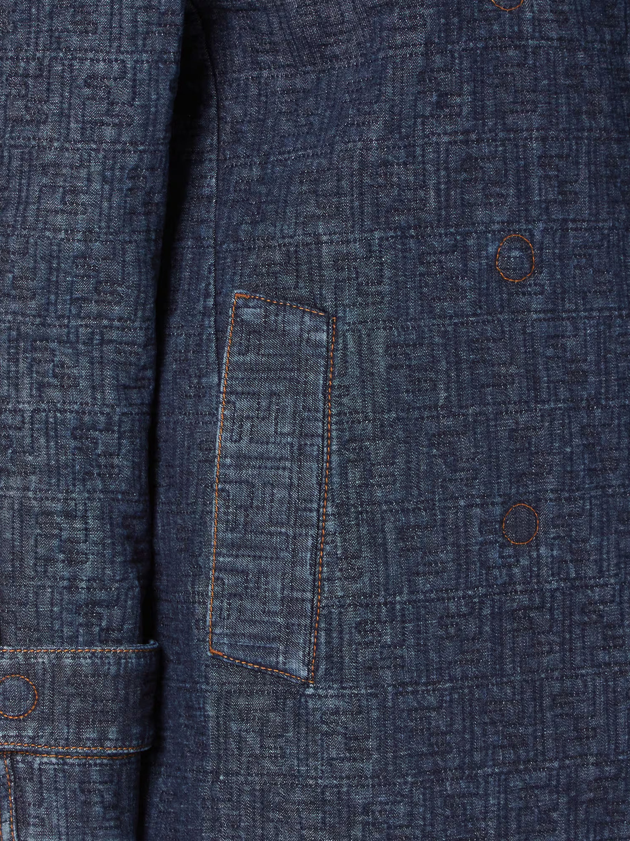 Caban FF Padded Double-Breasted Denim Coat