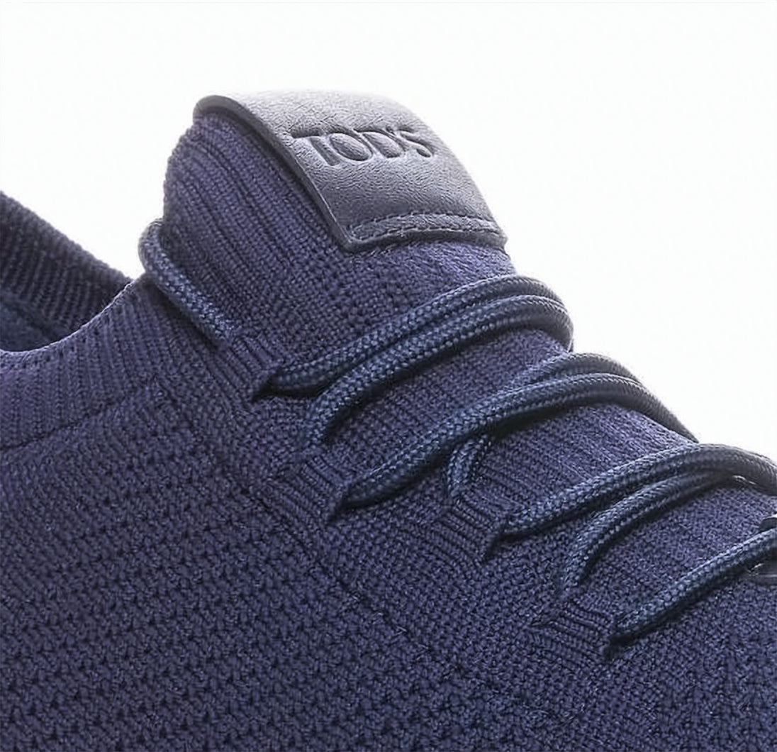 Deep Navy Knitted Fabric Sneakers