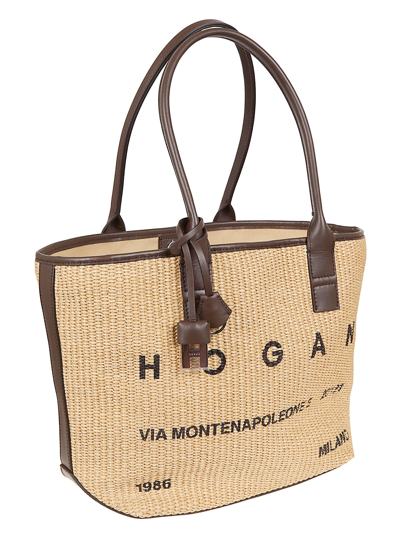 Spacious Shopper Bag with Calfskin Trim