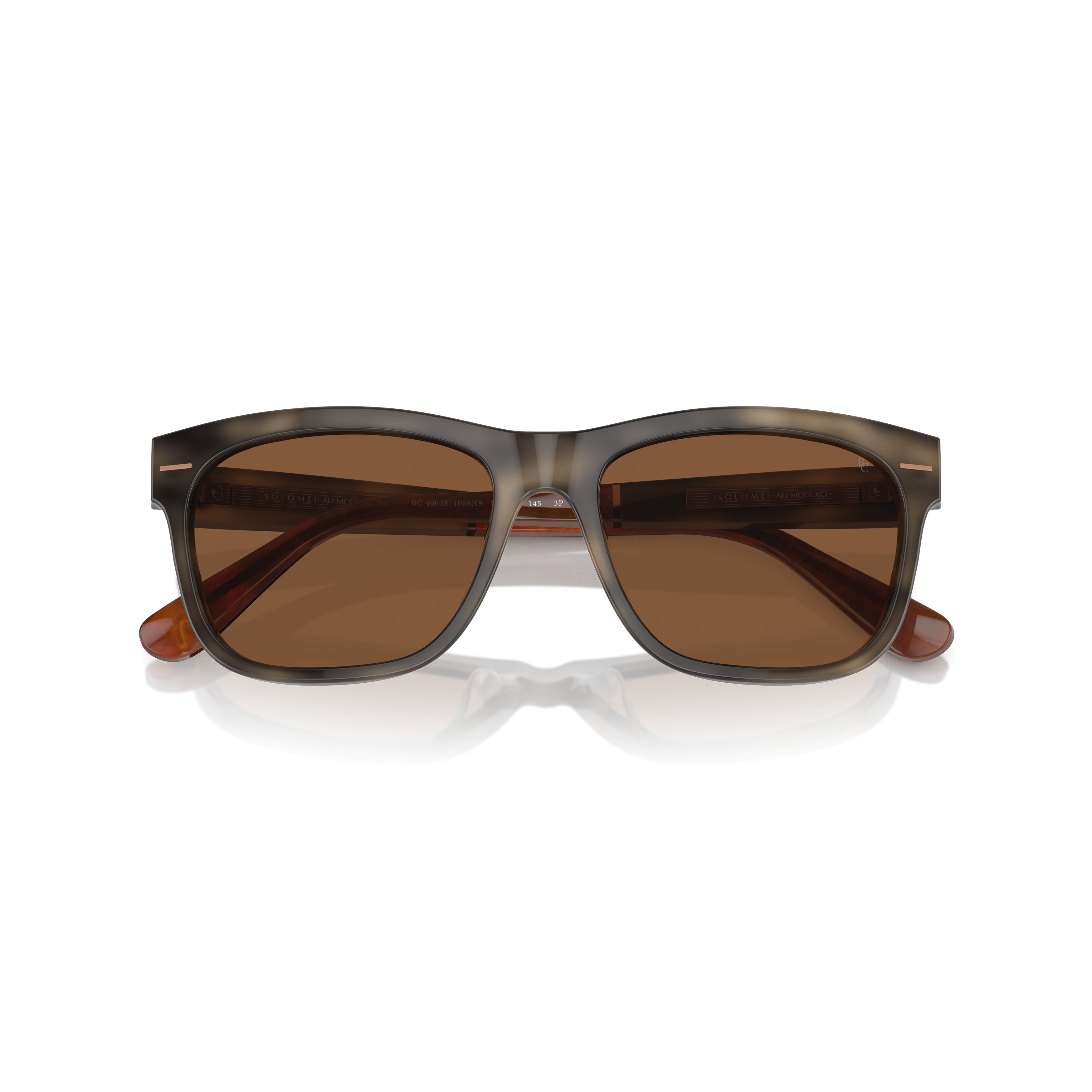 0bc4003s Rectangular Acetate Sunglasses with Smoky Brown Finish