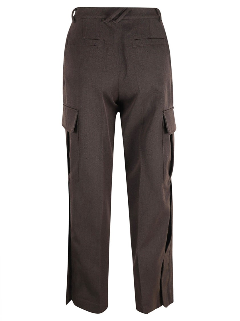 Tailored High-Waisted Trousers With Cargo Pockets