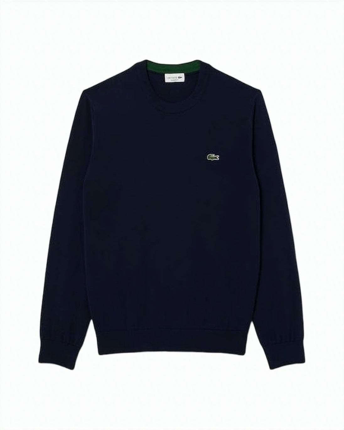 Crew Neck Cotton Sweater with Embroidered Logo