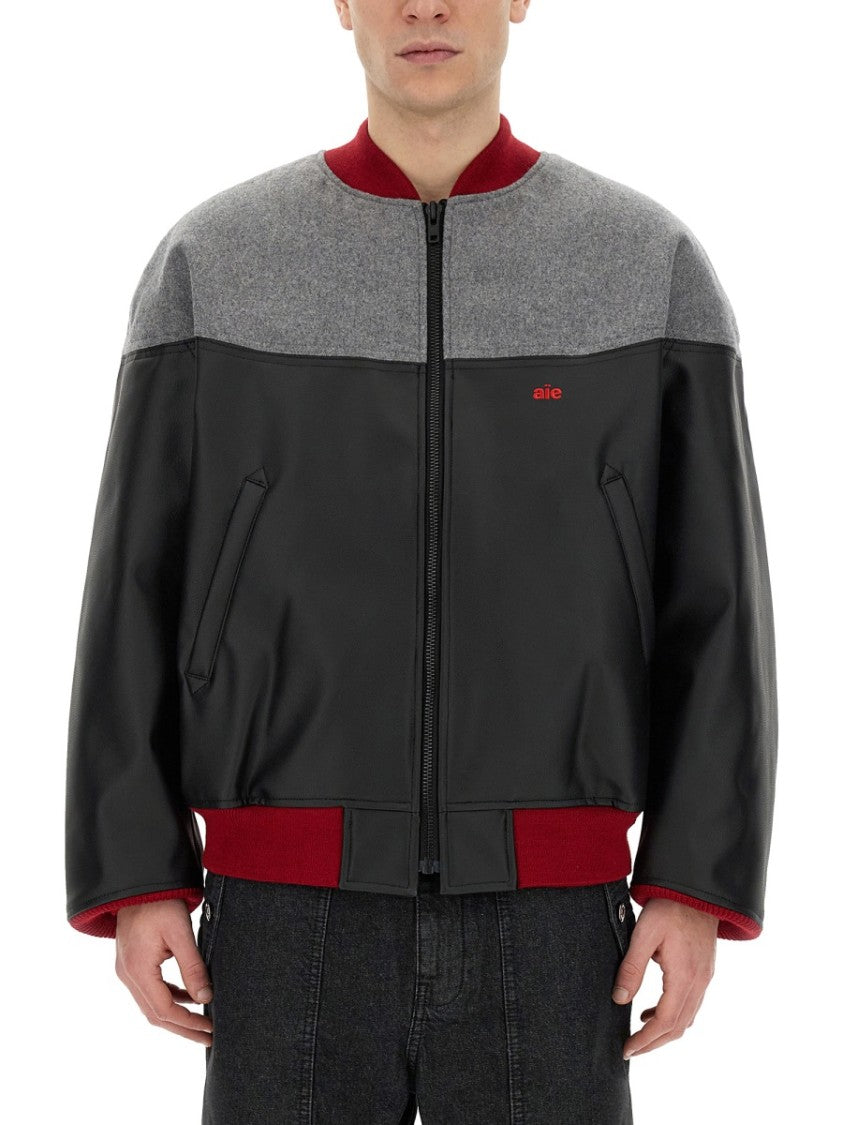 Casual Jacket With Contrasting Wool Upper