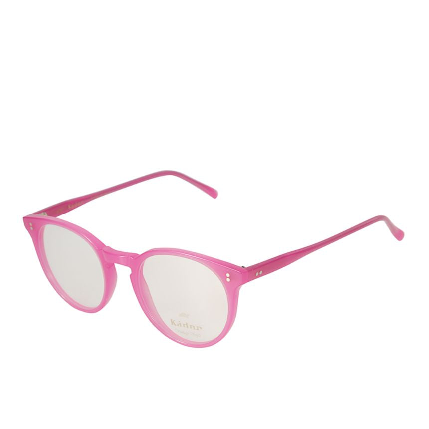 Chyli/N Translucent Pink Round Frame Eyeglasses with Metallic Accents