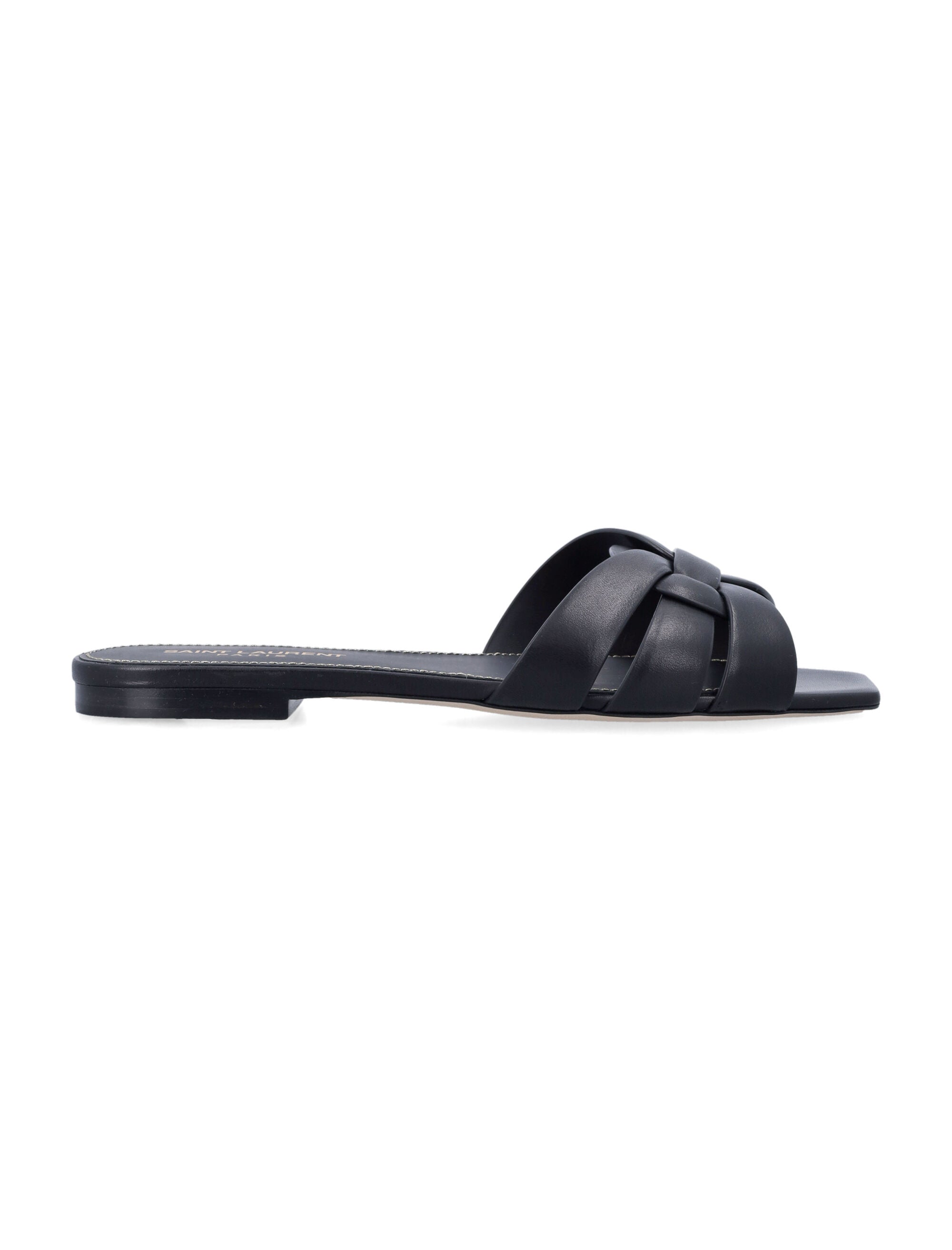 Saint Laurent Leather Tribute Flat Sandals