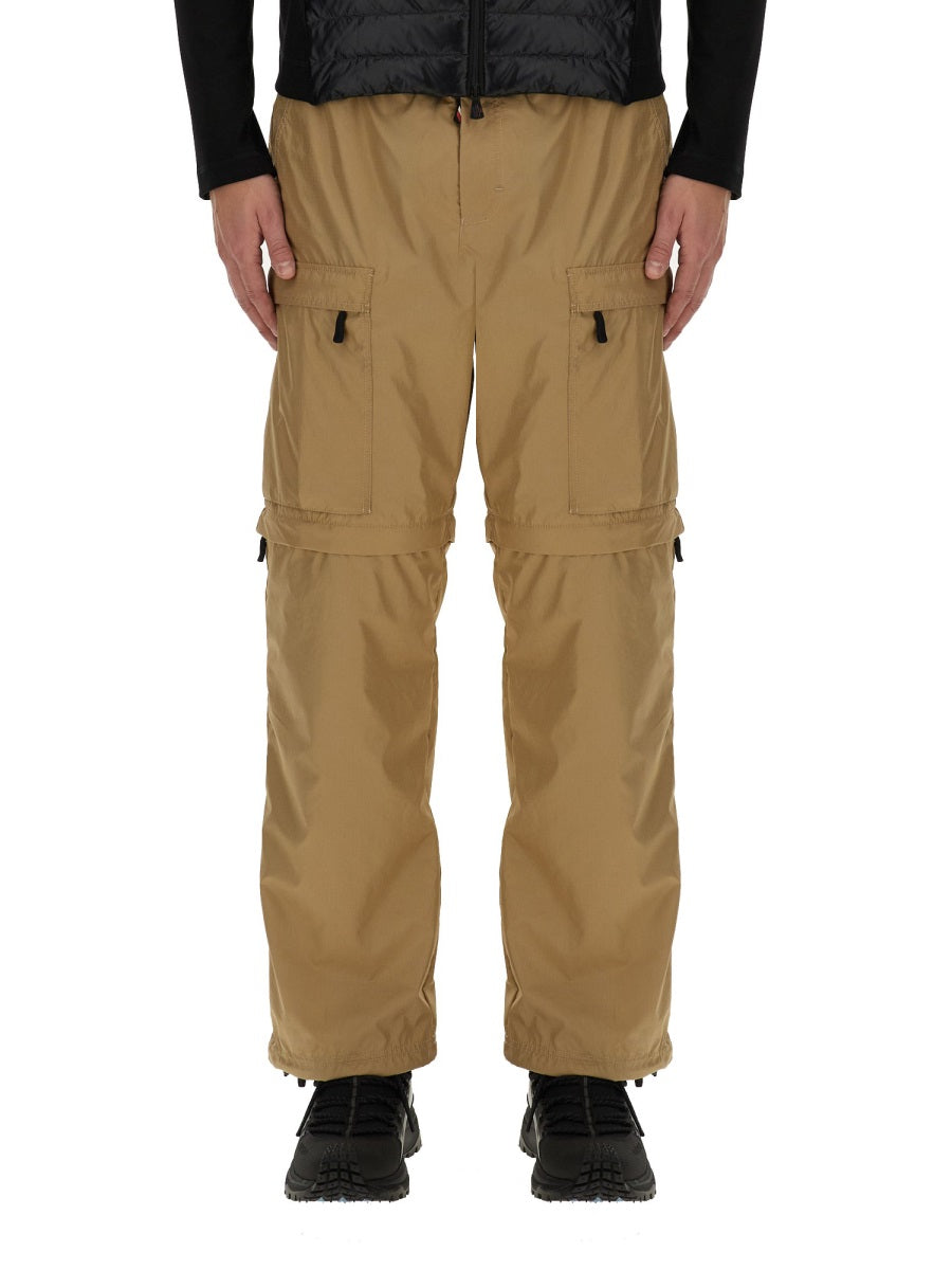 Convertible Brown Cargo Pants With Versatile Pocket Design
