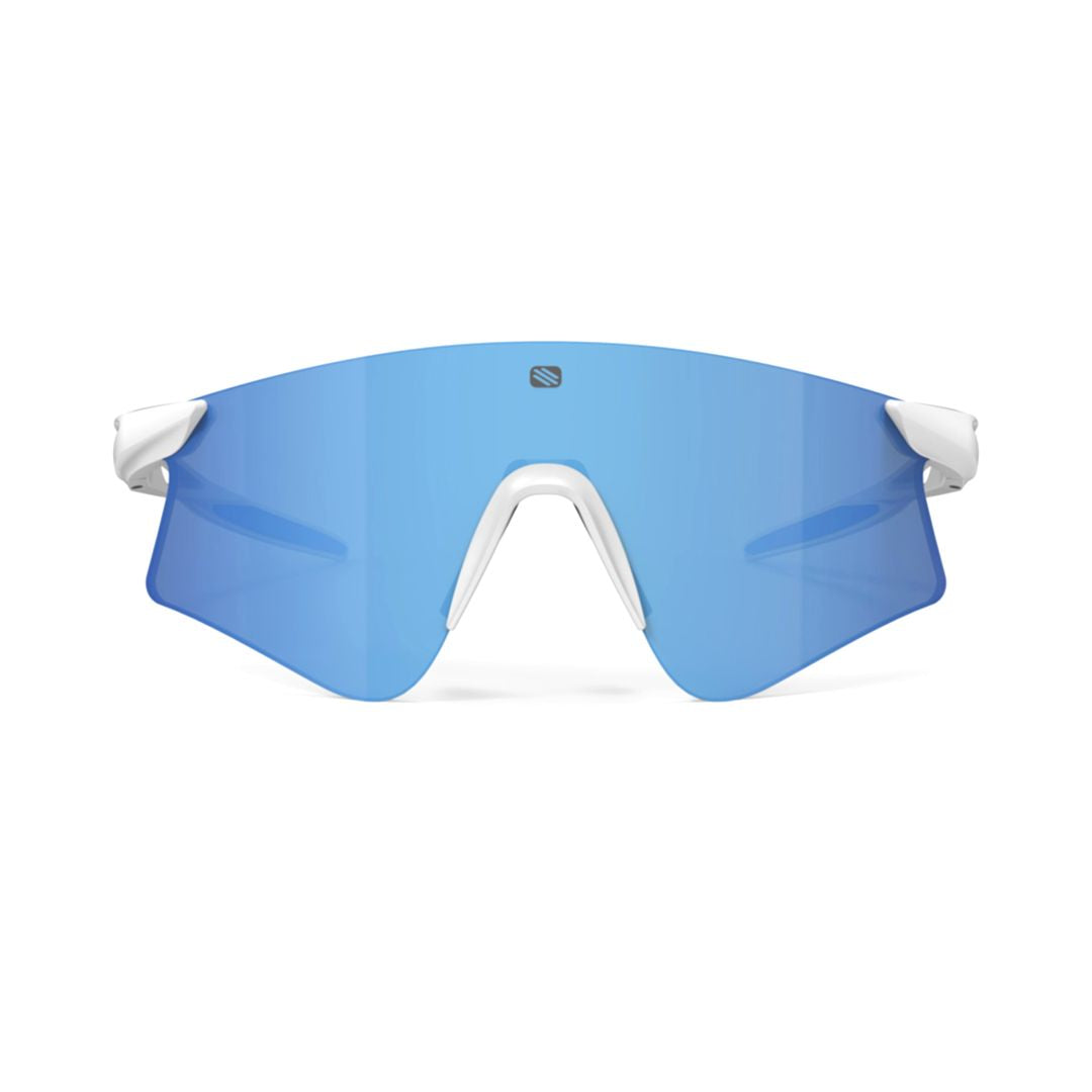 Astral White Matte Wraparound Sunglasses with Matte White Frame