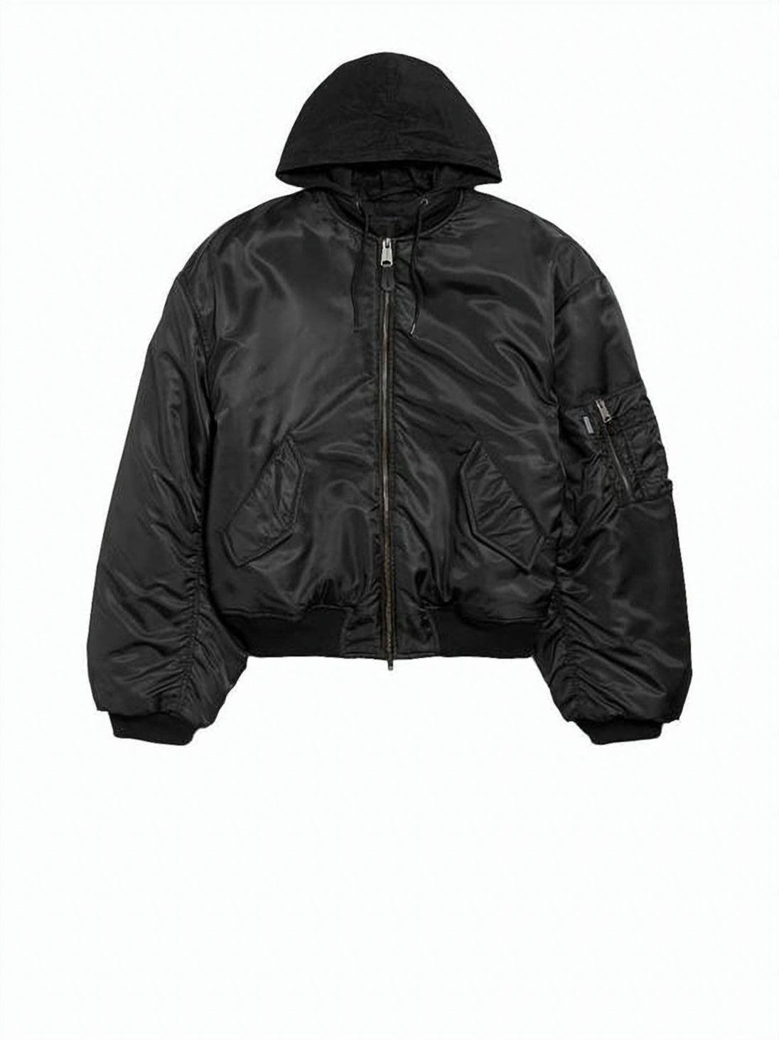 Cropped Padded Jacket with Shiny Finish
