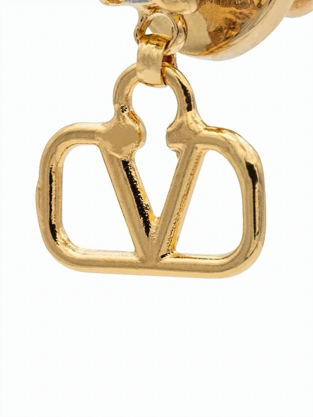 Gold-Tone Metal Earrings With Crystal Accent
