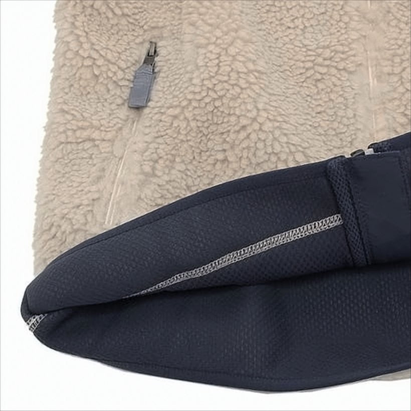 Textured Fleece Jacket With Contrasting Chest Pocket