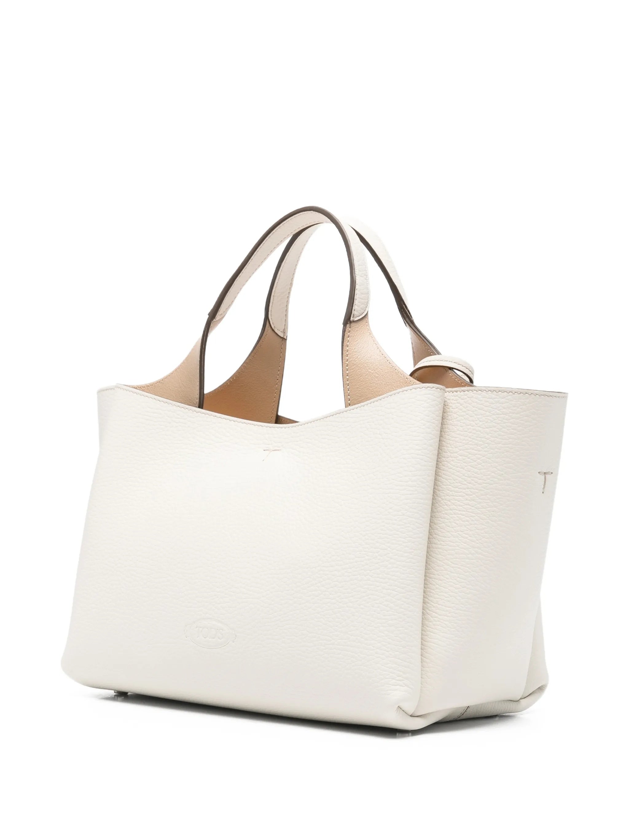 Pebbled Leather Tote Handbag