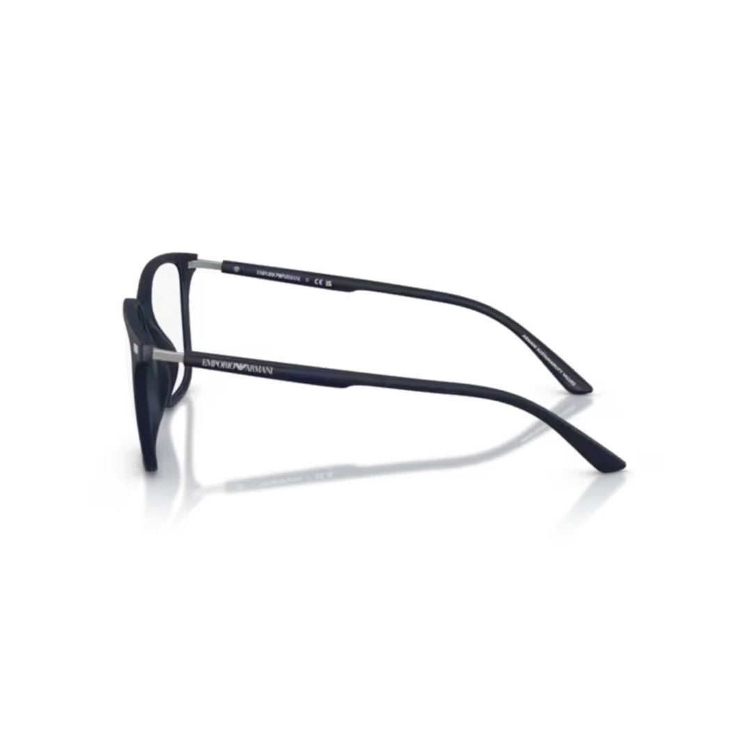 0ea3242u Rectangular Black Eyeglasses with Metallic Accents