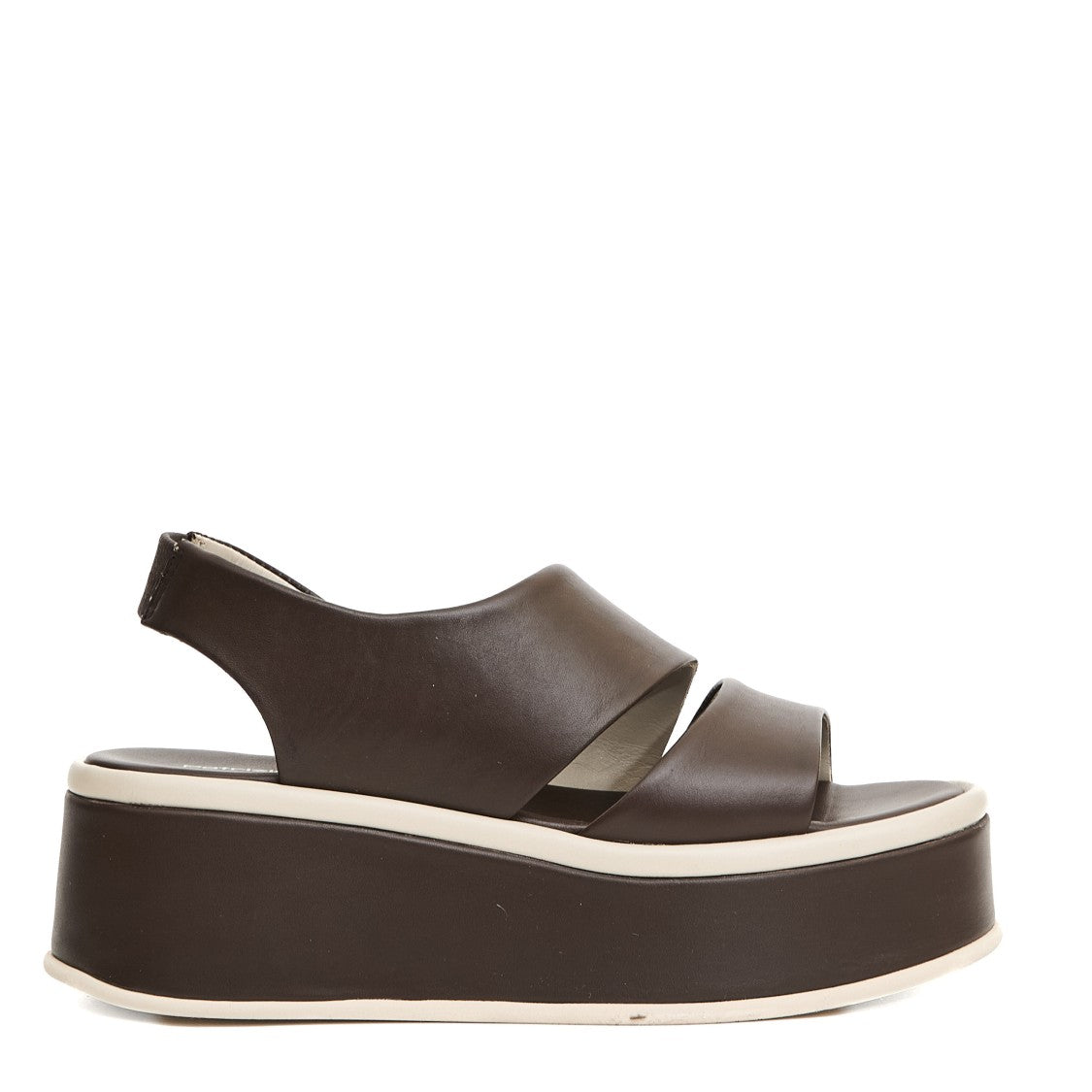 5Cm Wedge Sandal In Chocolate Leather