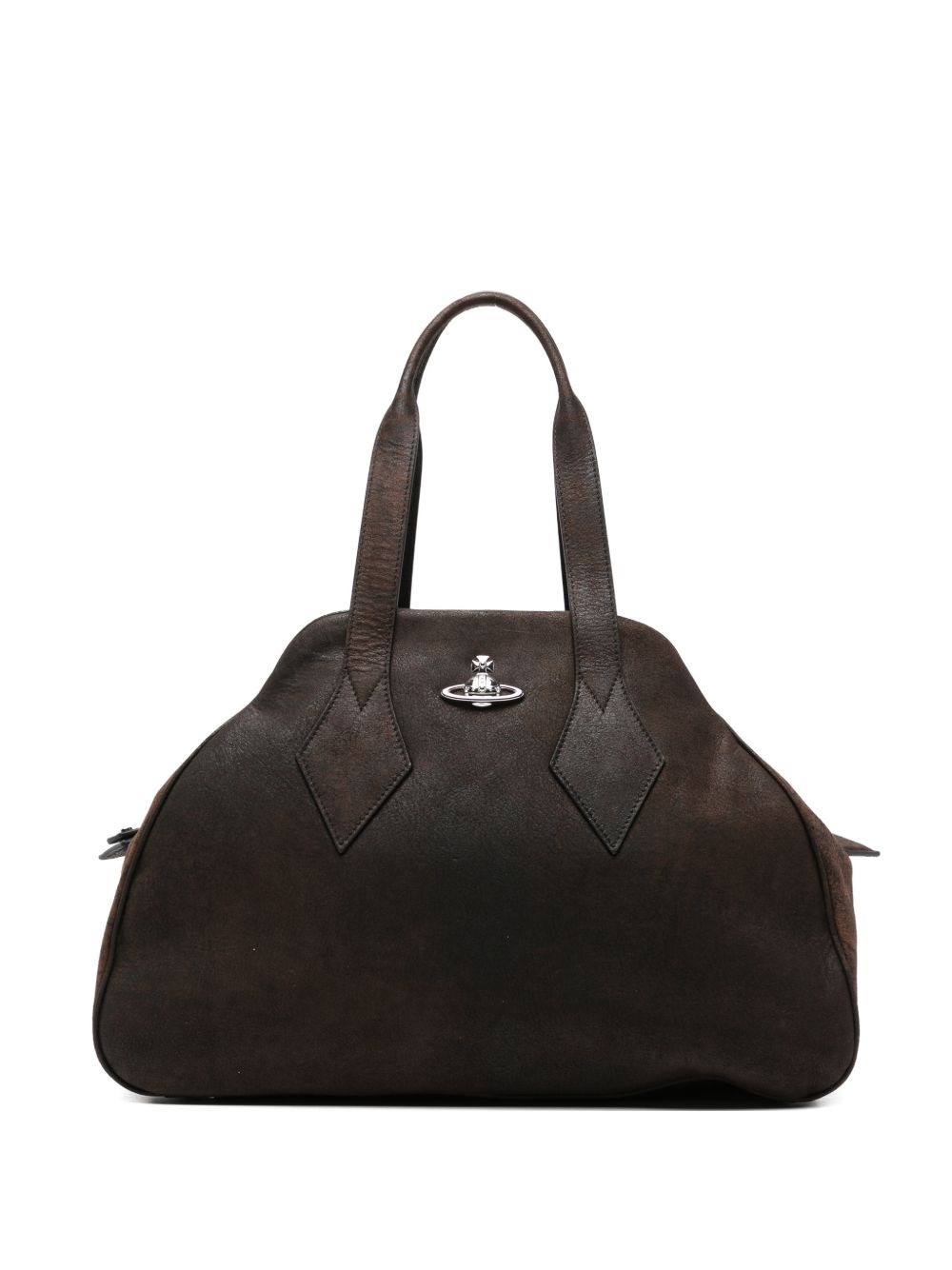 Brown Orb Detail Zip Bag