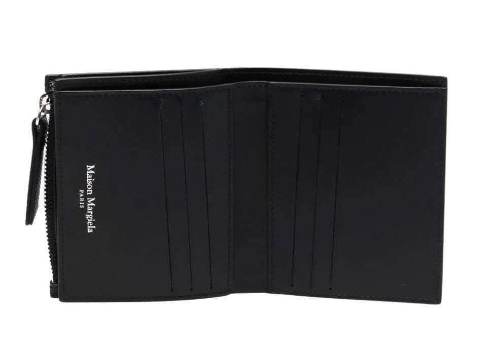 Textured Calf Leather Compact Bifold Wallet