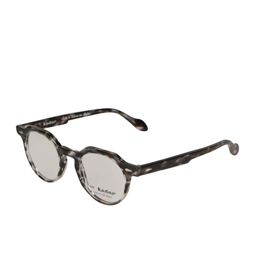 Amadeus Tortoiseshell-Patterned Round Eyeglasses with Keyhole Bridge