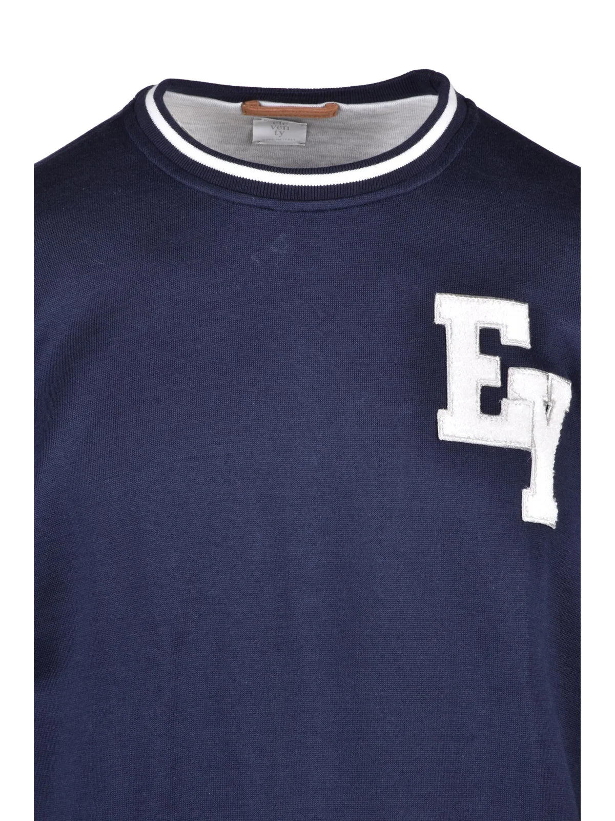 Blue Cotton Polyamide Crewneck Sweatshirt