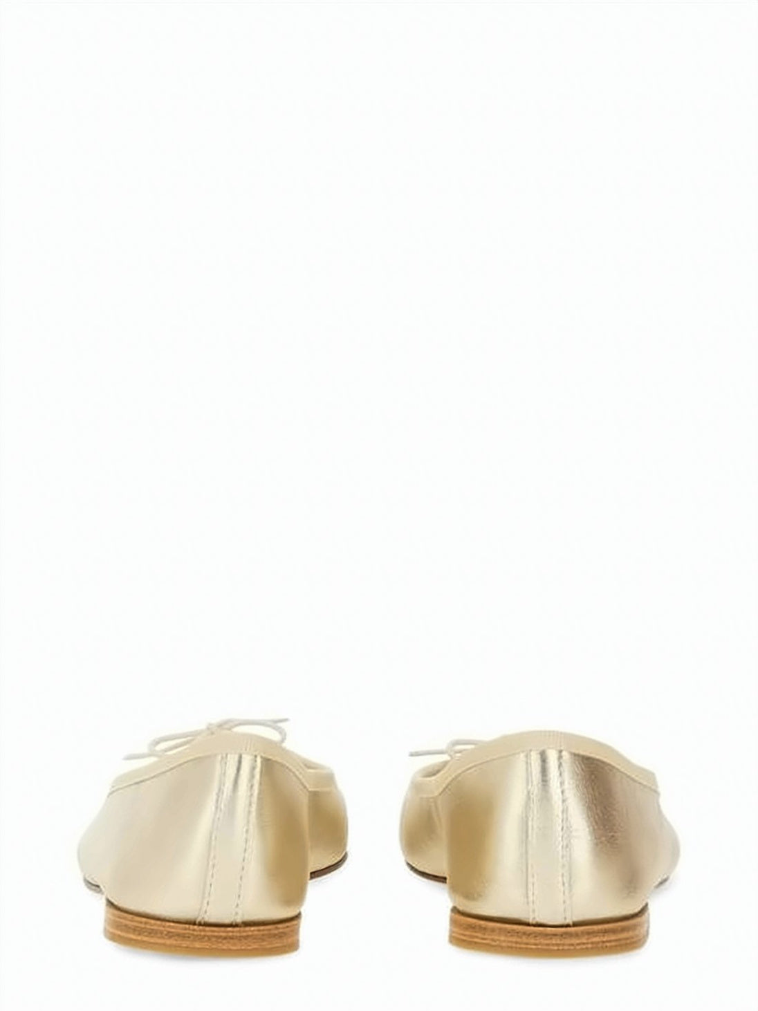 Gold Calf Leather Ballet Flats