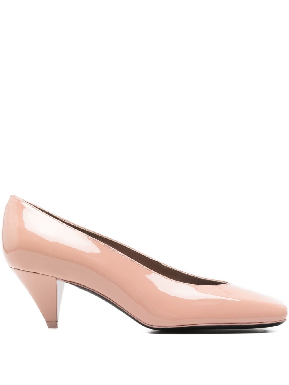 Low-Heeled Pumps with Glossy Finish