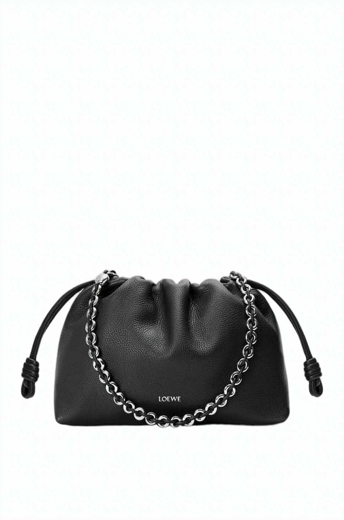 Gathered Top Calf Leather Shoulder Bag